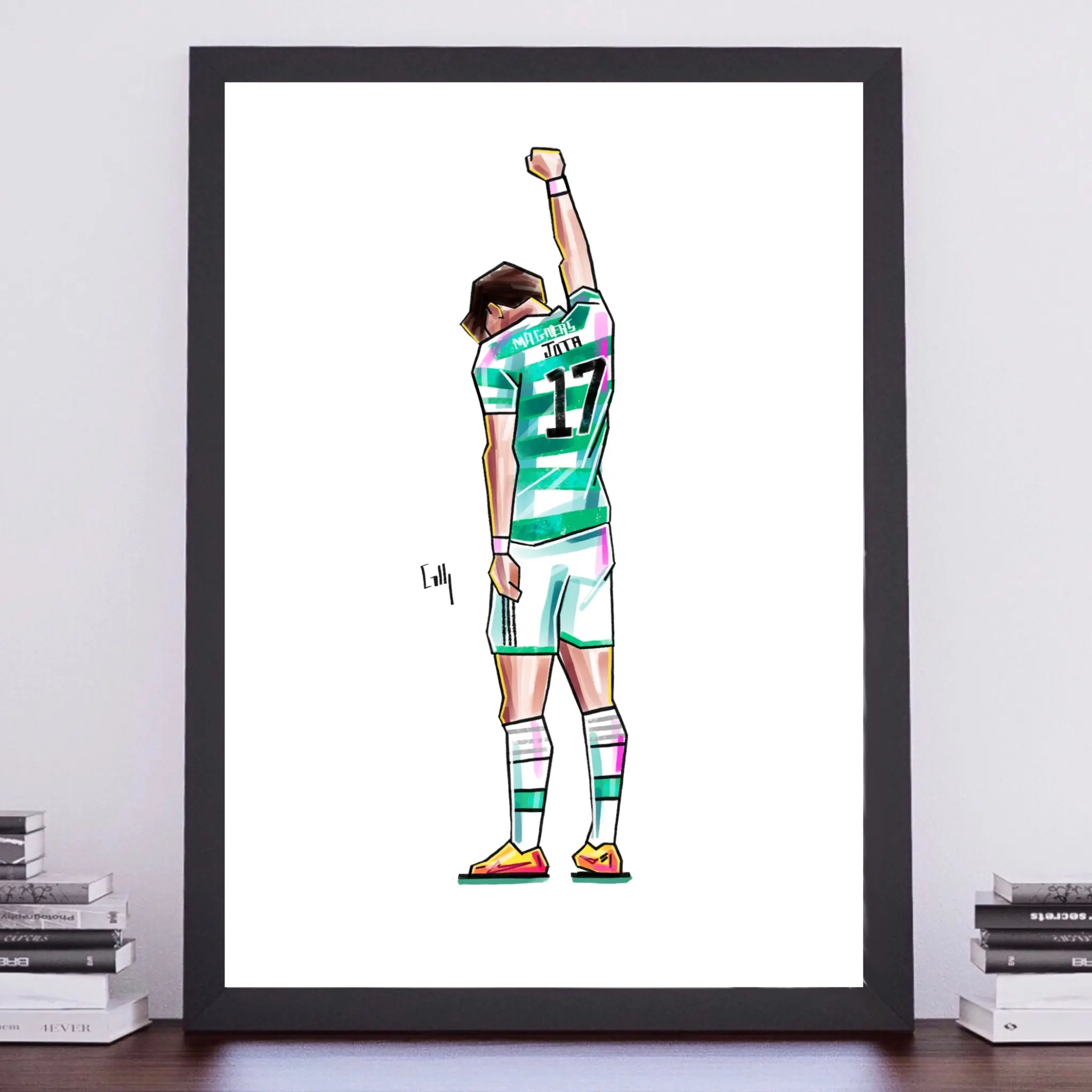 A4 Art Print - Jota Chip Celebration vs Rangers