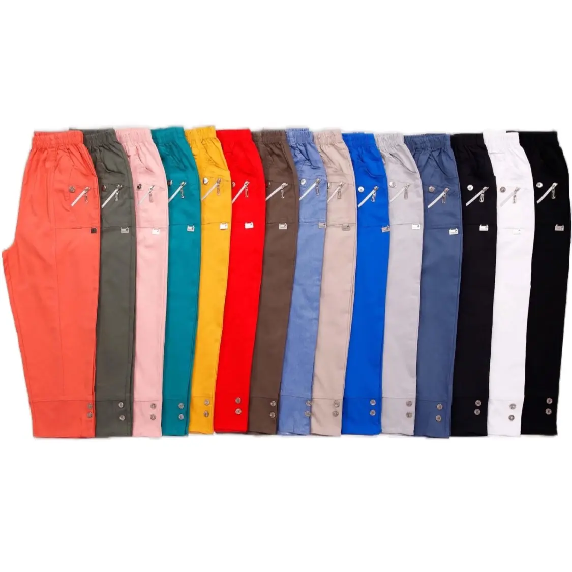 Ladies Cherry Berry Women Capri Cropped 3/4 Turn Up  Pants Trousers Plus Size Womenswear Bottom Underwear Comfort Lady Cotton Fit