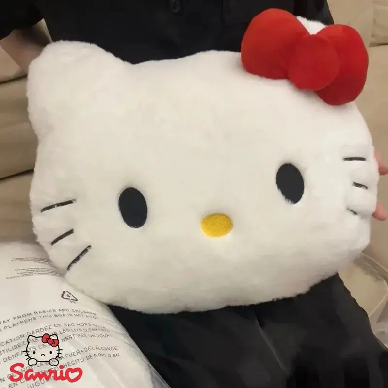 Hello Kitty Anime Plush Pillow – Cute Sanrio Cartoon Head Cushion for Sofa, Bedside, Car, Nap Pillow, Birthday Gift for Girls