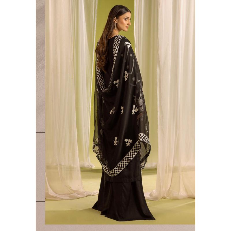 SIMRANS ‘Kismet’ | Embroidered Linen Handwork Readymade | SM760 (Black) 1