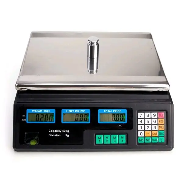 ACS-30 40kg/5g Digital Price Computing Scale for Vegetable UK Plug Silver & Black 3