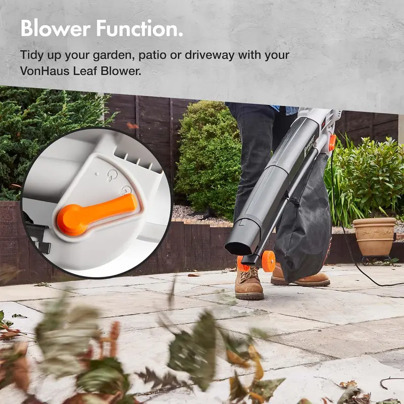 Leaf Blower and Vacuum 3000W – Corded Leaves Collector, Clear Gardens, Patios, Gutters, Driveways & More – Lightweight, 10m Cable, Shoulder Strap, Wheels, 35L Collection Bag – 3 Year Warranty.Plus A Complimentary Gift 1
