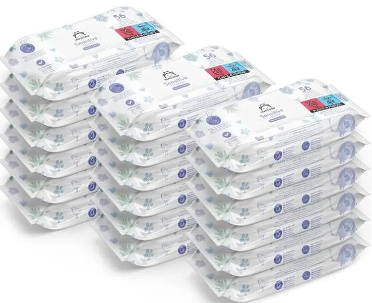 Mama Bear Sensitive Unscented Baby Wipes, 1008 Count (18 Packs of 56)