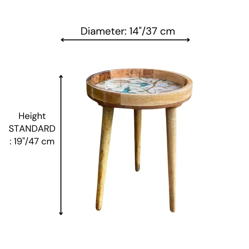 Hartsmede Handmade Side Table Solid Mango Wood Detachable Legs Ideal Corner Table for drinks Plants Flat Pack 8