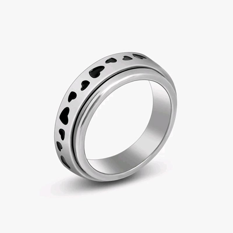 Love Heart Anxiety Fidget Ring Man Woman Birthday Anniversary Engagement 8