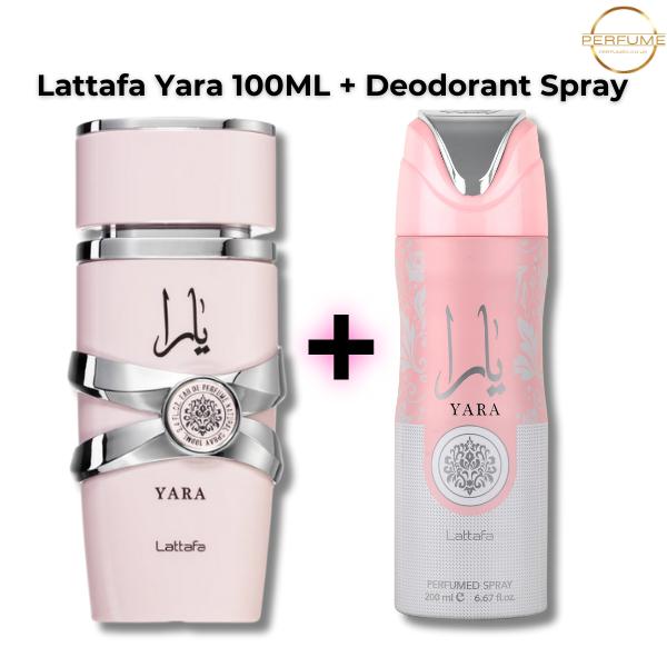 Yara by Lattafa Perfume & Deodorant Bundles - Arabian Floral Gourmand Fragrance with Vanilla & Tropical Fruits Aroma - Comfort, Body Care Scent Blend Daily Scented Gift 0