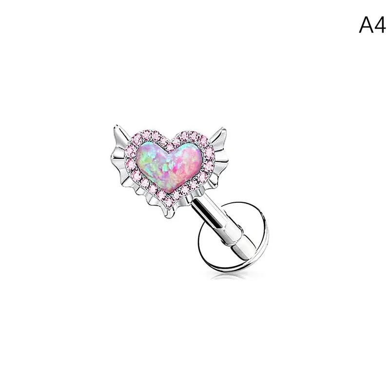 1PC Sweet Heart-shaped Belly Button Ring Nipple Rings Lip Nails Ear Bone Studs Piercing Nose Piercing Fake Septum Jewelry 8