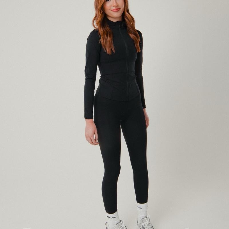 Luxe High Waist Leggings for Women in Noir - Bottom, Womenswear 0