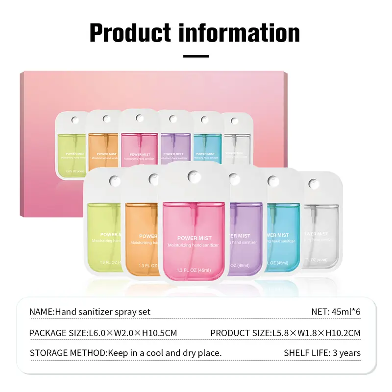 Fragrance Hand-free Spray Vanilla Lavender Aloe Household Portable Cleaning and Disinfection Hand Sanitizer 7