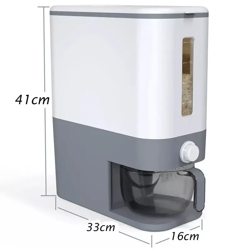 10KG Large Kitchen Rice Dispenser Container with Transparent Window and Easy Dispensing Design - Utensils 5