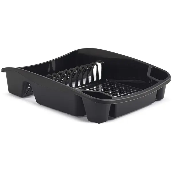 Whitefurze Dish Drainer, Plastic, Black, Large