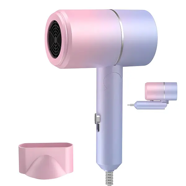 Professional Ionic Hair Dryer – Foldable, Lightweight, Fast-Drying Blow Dryer with Diffuser, Negative Ion Technology, Frizz Control – Ideal for Home & Salon Smooth new Multicolor