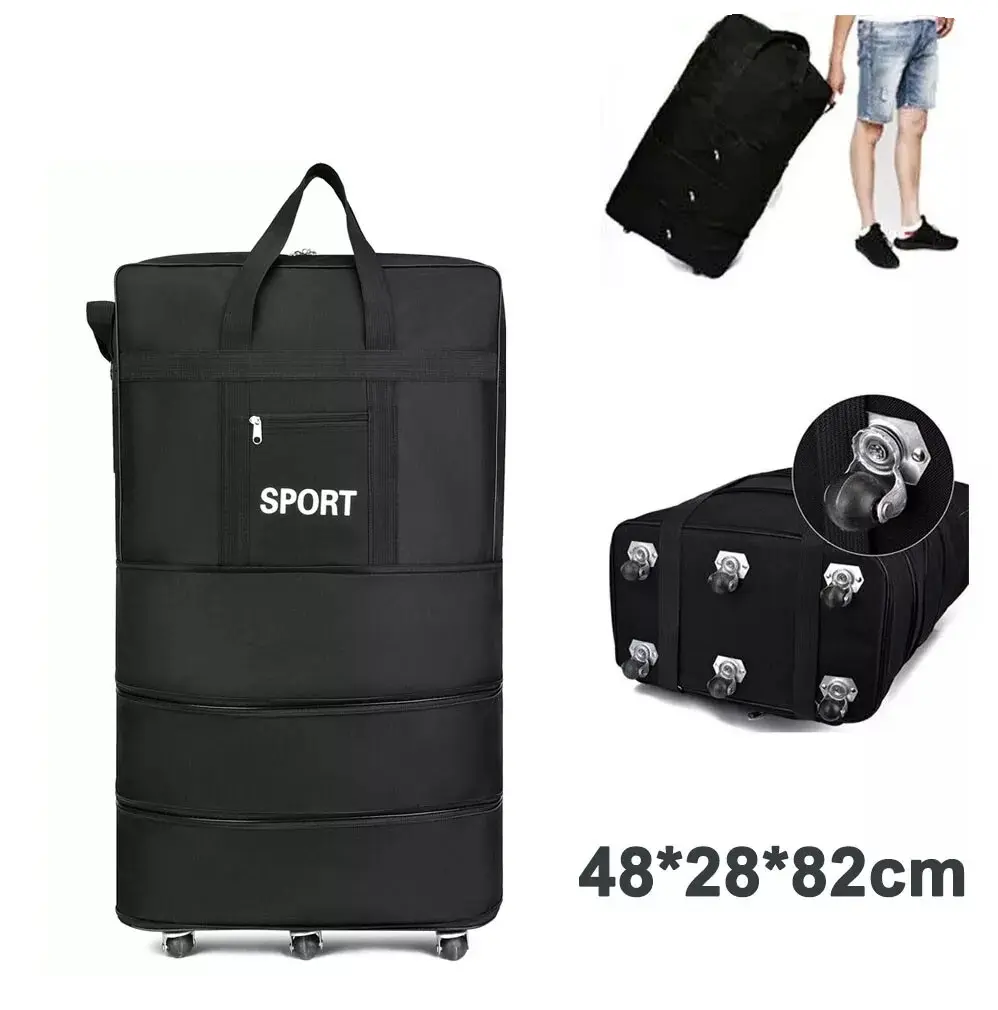 Large/Extra Large Lightweight Luggage Suitcase Travel Bag with 6 Wheels Portable