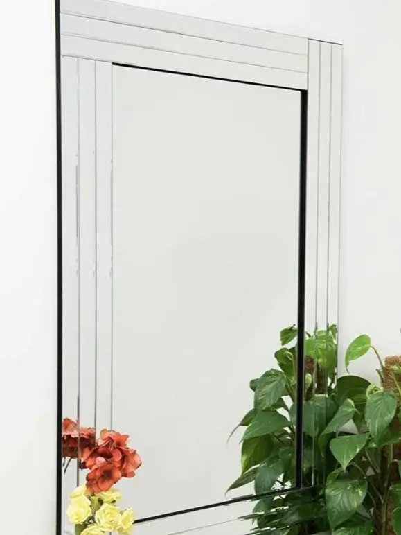 Wall Mounted Mirror Flat Mirror House decor Elegant Smooth Rectangle Room Durable 2