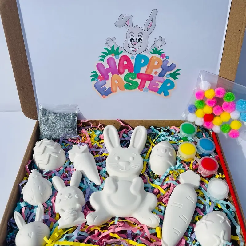 BUNDLE Easter Paint Kit -  Kids Activity Box Bunny Rabbit and Eggs - DIY Craft Box 4