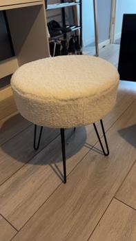 Product Review of Harbour Housewares Round Boucle Footstool - H41 x D35cm - Cream/Black from L**y 0
