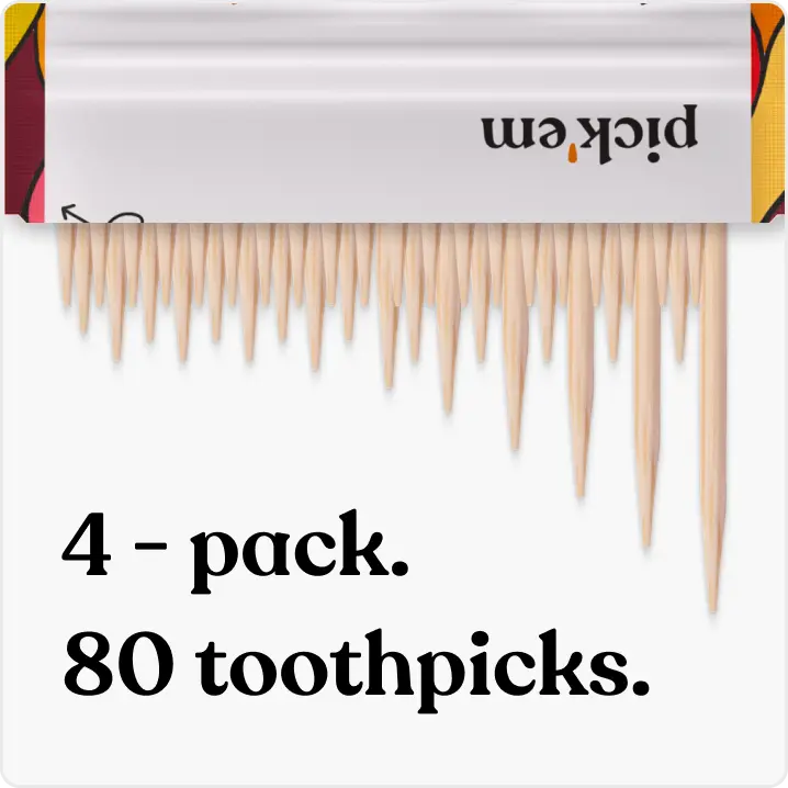 4-PACK ULTIMATE FLAVOR KICK Toothpicks - Watermelon, Peach, Cola, Mango - 4 x 20 Pieces for only £13.49 - pick'em 1