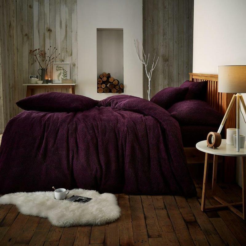 Teddy Bear Fleece Fitted Sheet OR Duvet Cover Set Sherpa Thermal Warm Bedding 4