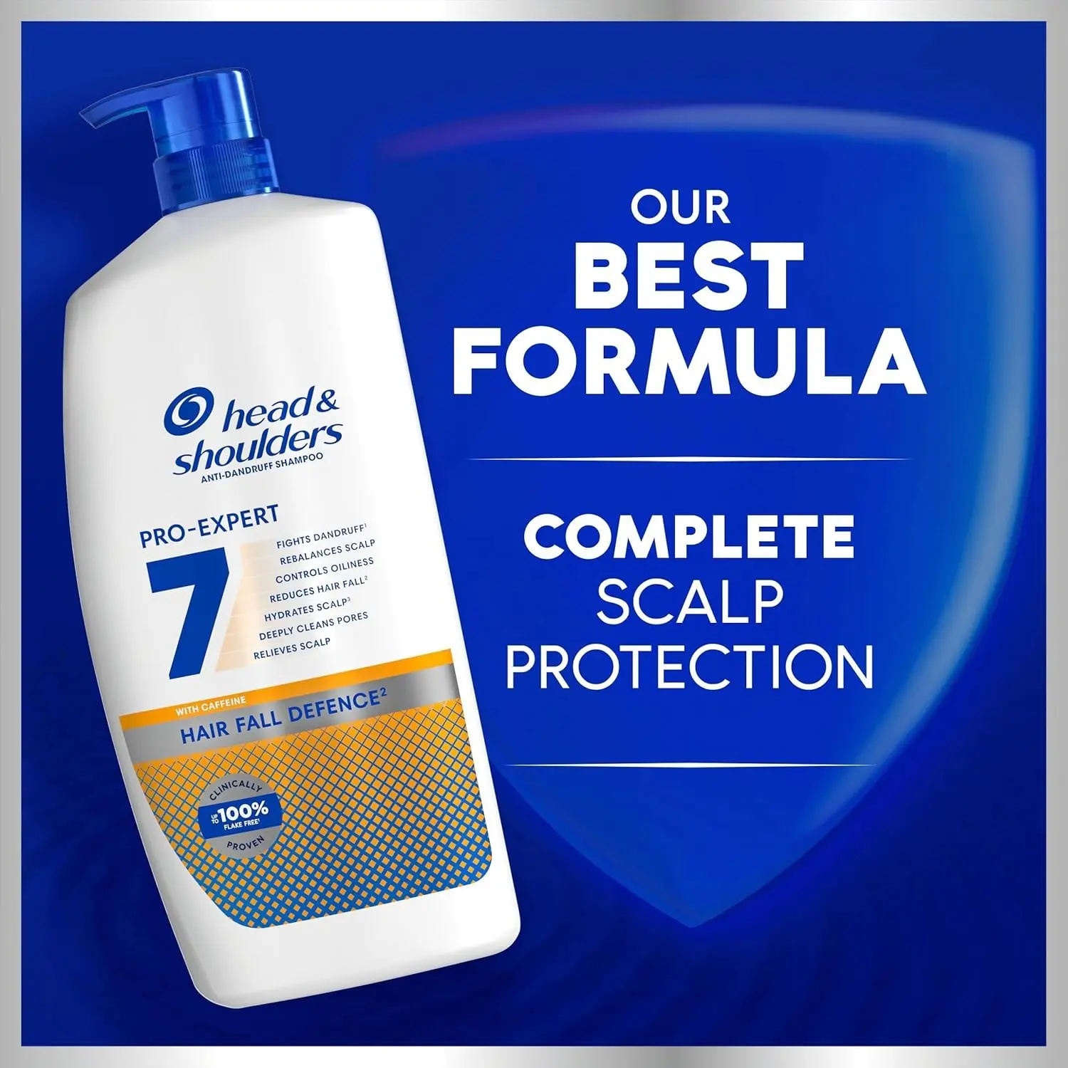 Head & Shoulders Anti-Dandruff Shampoo Pro-Expert 7 Hair Fall Defense with Caffeine 800ml Pump. Clinically Proven to Improve Hair Retention, packaging may vary Conditioner Haircare