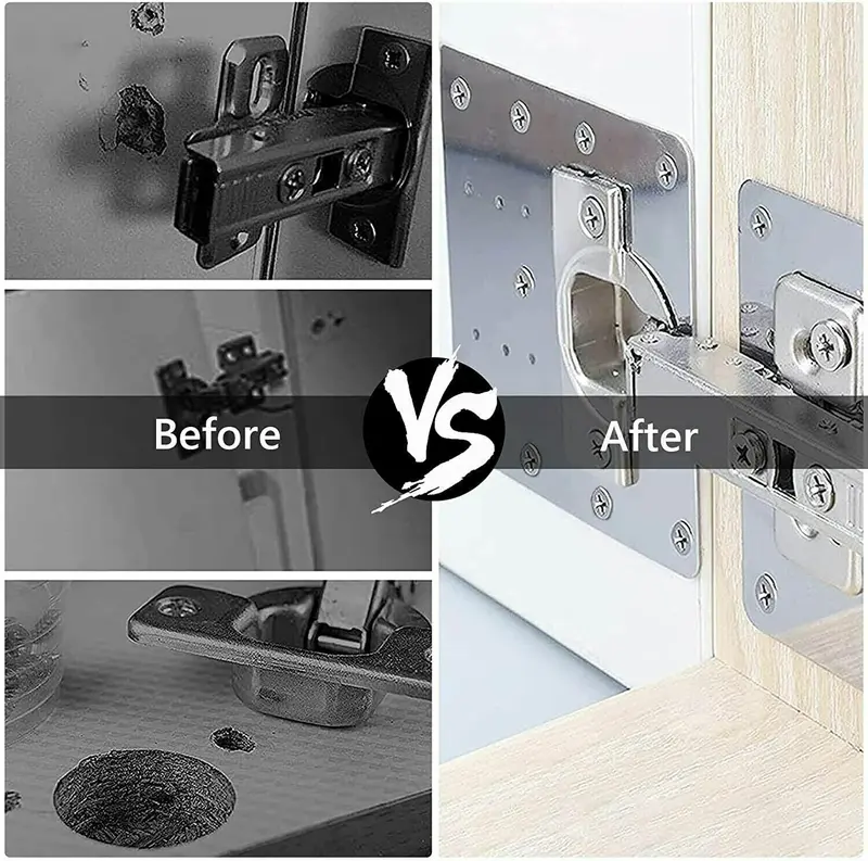 KITCHEN CUPBOARD DOOR HINGE REPAIR KIT INCLUDES 4 PLATES AND 24 FIXING SCREWS 6