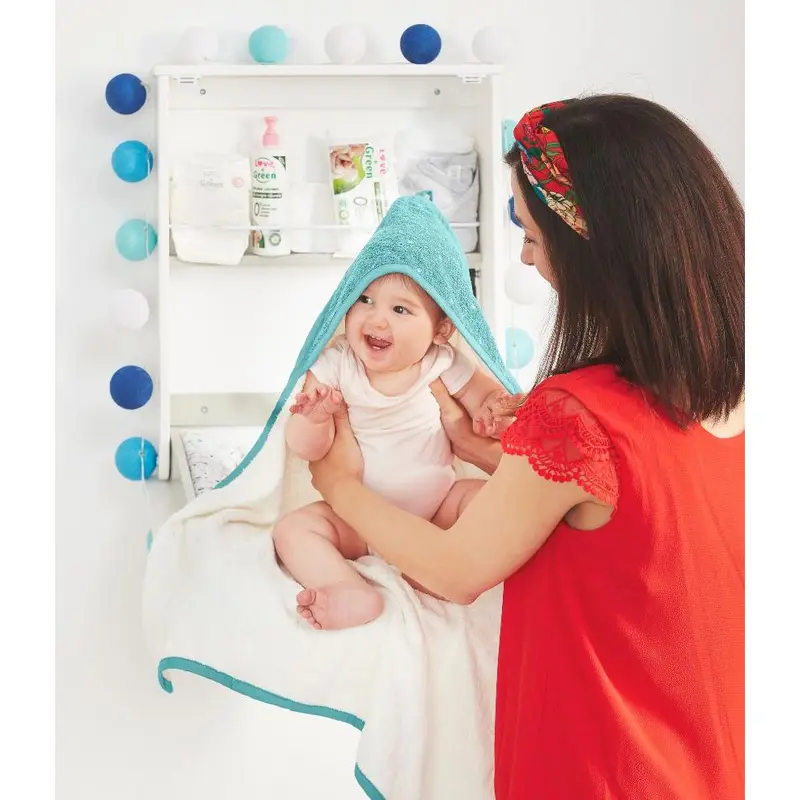 Baby Wall Changing Table with shelves and wipeable mat 6