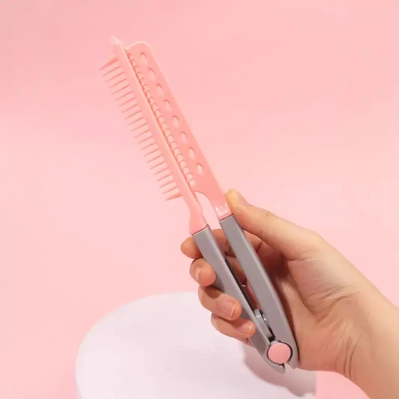 V-shaped straight hair comb, plywood comb, foldable hair styling comb, natural hair root fluffy artifact, straightening comb Haircare Heatless 2