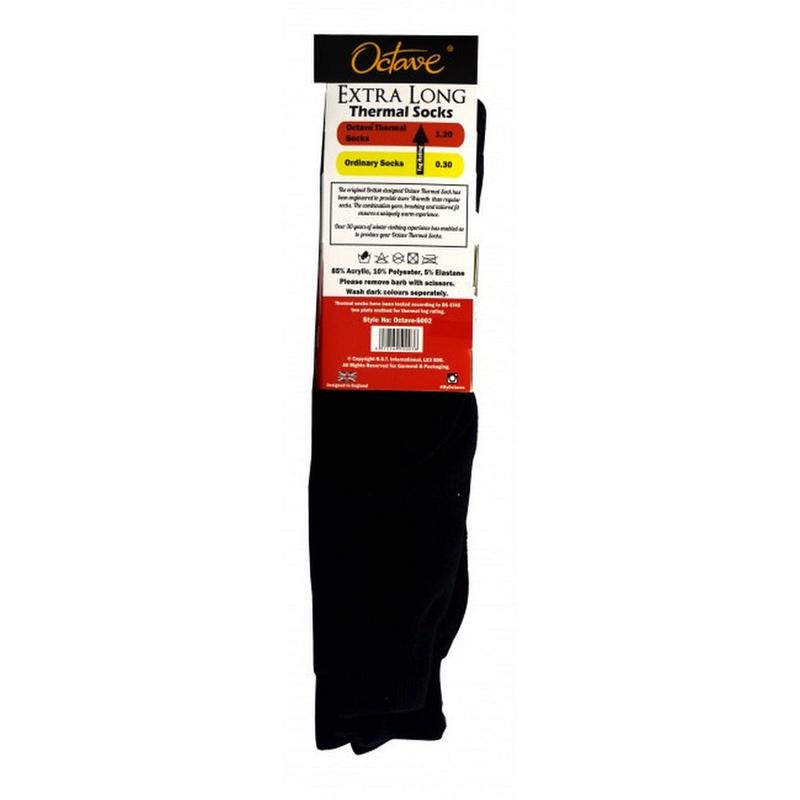 Octave® Mens Extra Long Thermal Socks 1.2 Tog 3 Pack - Black 4