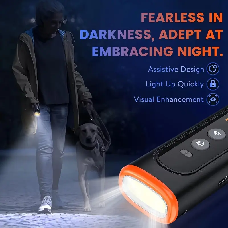 Ultrasonic Anti-Barking Device, Handheld Dog Training Tool with 3 Advanced Training Modes, Deterrence/Training/Sound Modes, Effective Dog Behavior Control, LED Strobe Light Feature, Compact Design with Wrist Strap, 4.4x1.3 Inches 8