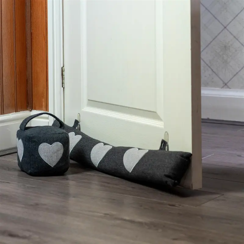 Nicola Spring Herringbone Draught Excluder - 78.5cm - Heart 6