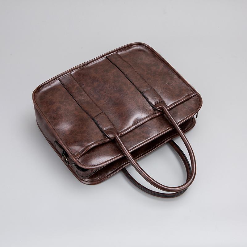 Product Introduction of Custom Design Business Laptop Waterproof Computer Handbag Men Shoulder Cross Body Bag Vintage Men's Briefcase 14