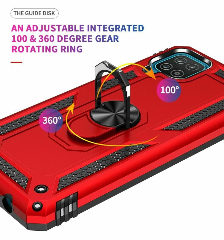 Samsung Galaxy S21 / S21+ / S21 Ultra / S21FE Tough Armor Shockproof Case with Ring/Stand - Black / Blue / Red Accessories Magnetic Metal Protection Smartphone Cellphone Cover Phonecase Protective Casing Handheld Devices Holder Detachable 3