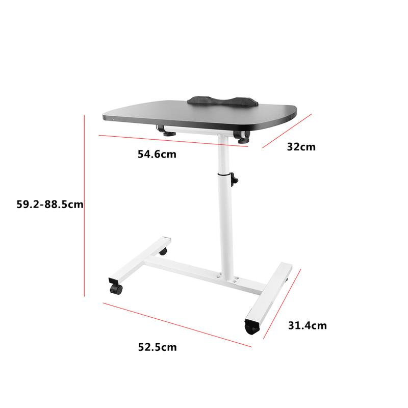 Adjustable Overbed Table Over Hospital Bed Tray with Wheels for Home Use or Medical - Grey  bed tray with wheels Overbed table for home use Bedside tray overbed tray Overbed table for patients Portable medical tray table 1