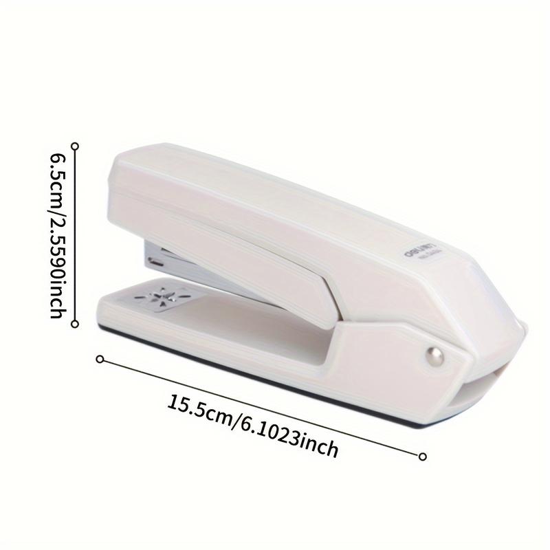 Product Introduction of 360-Degree Rotating Desktop Stapler, Manual Operation, Multifunctional Business Office Supplies, White, Can Staple Up to 25 Sheets at Once 2