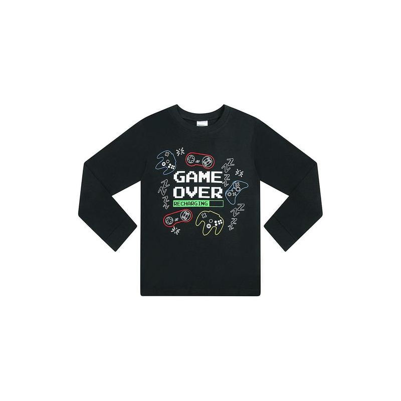 Game Over Recharging Gaming Black Cotton Long Pyjamas 3