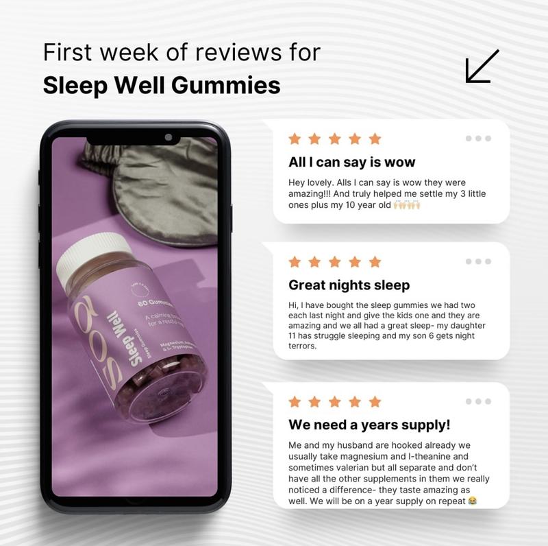 Sleep Well Gummies, Sleep Supplement, Magnesium, Gluten Free, Non GMO Healthcare Fitness Dietary Edible 4
