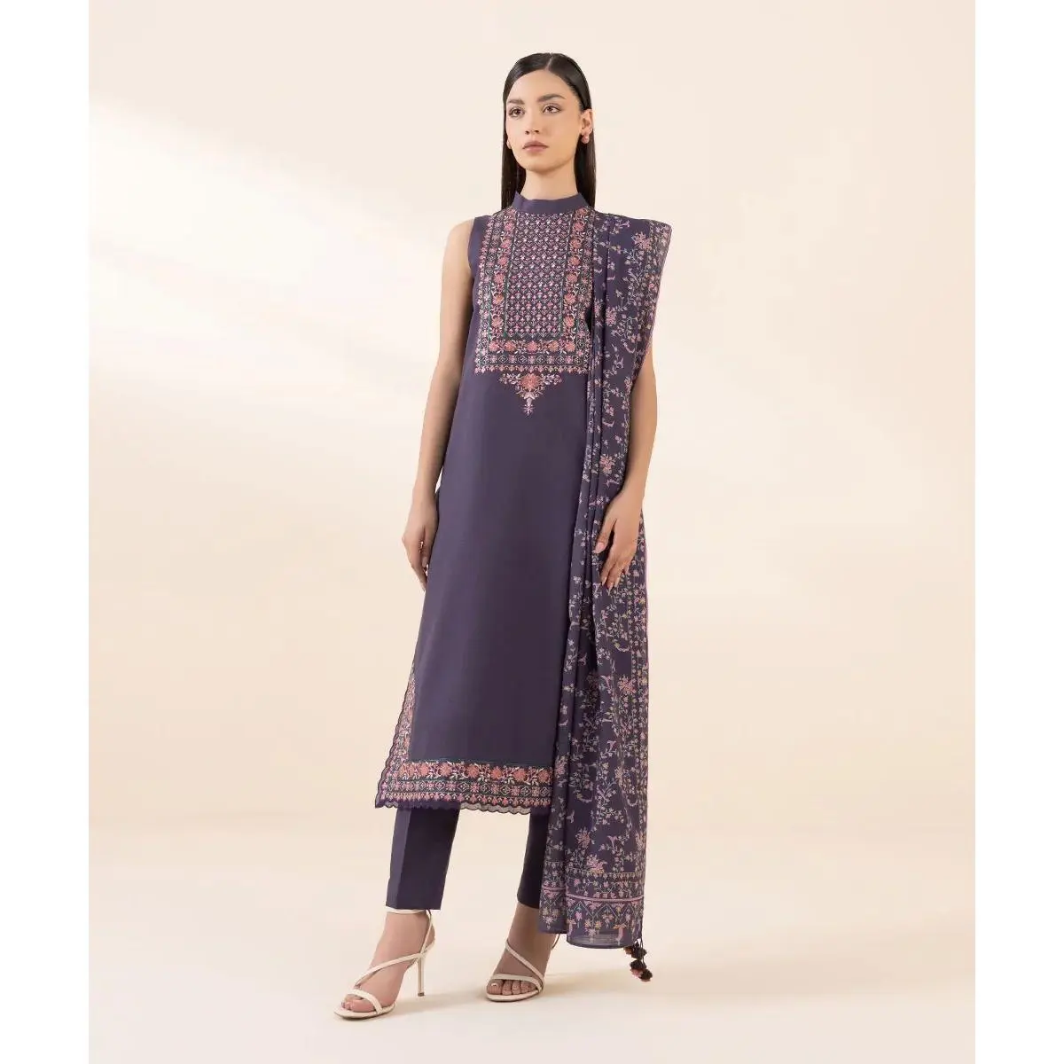 Sapphire Embroided Khaddar Three Piece Suit SP-KHD-PRP02