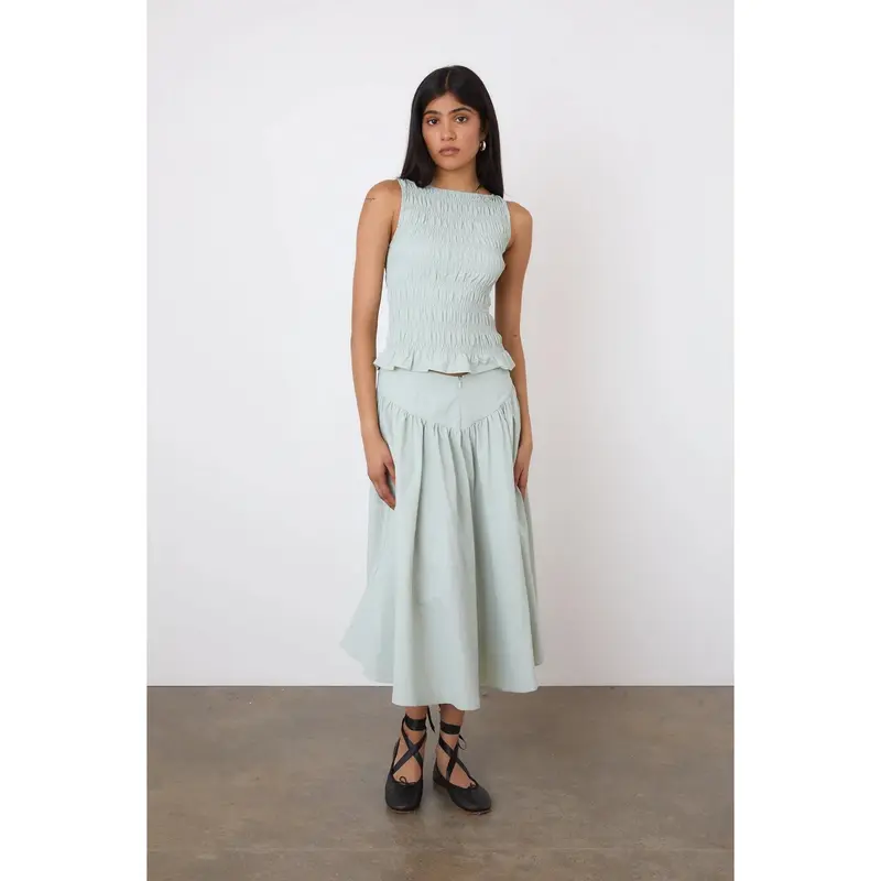 The Deba Midi Skirt, Oyster 2
