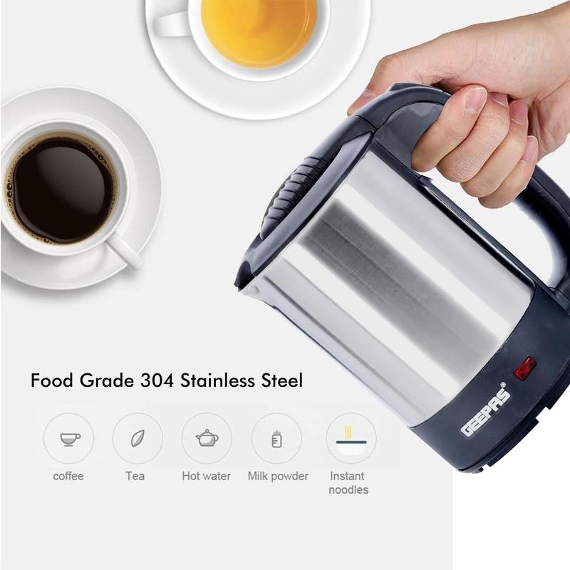 Geepas 24V Travel Kettle 500ML Truck Kettle Hot Water Portable Kettle Cigarette Lighter 4