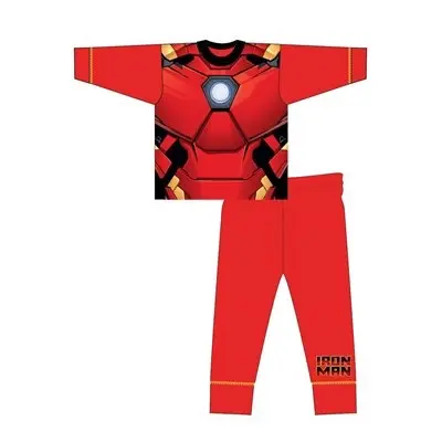 Marvel Boys Pyjamas Superheroes Avengers Nightwear Pjs Sleepwear Sublimation Pajamas Superhero Character Iron Man Captain America Hulk Black Panther Two Piece Set Long Sleeve Top Trousers Kids Childrens 5