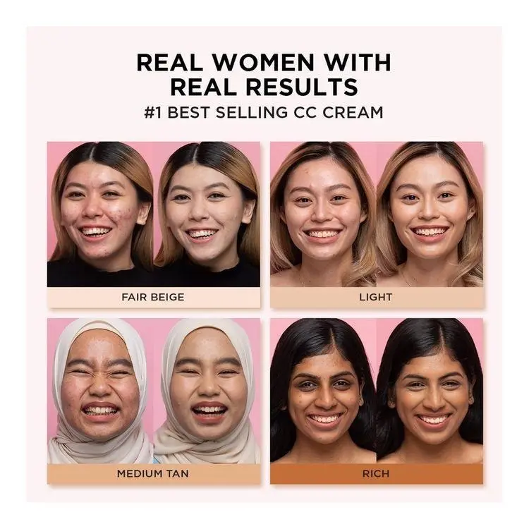 IT Cosmetics Oil-Free Matte Your Skin But Better CC+ Cream with SPF40 Medium 32ml - Moisturizer Foundation Daily Concealer Hydrating Skincare Sunscreen Moisture Moisturizing Flawless Blend Moisturize Hydrate Makeup Coverage 3