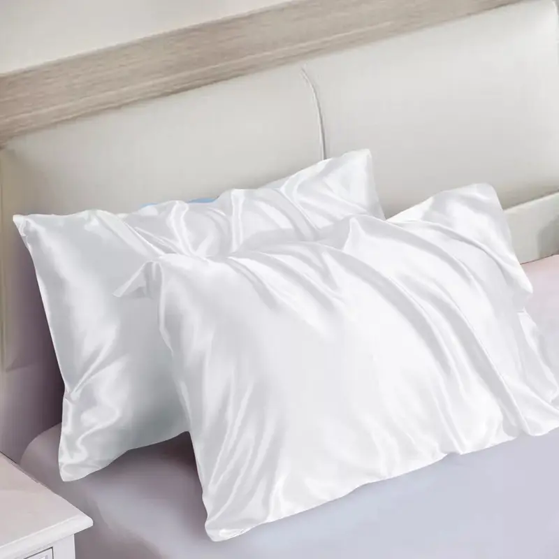 2 Pack Satin Silk Pillowcase For Hair & Skin Pillow Cases Cover Bedding Pair UK 7