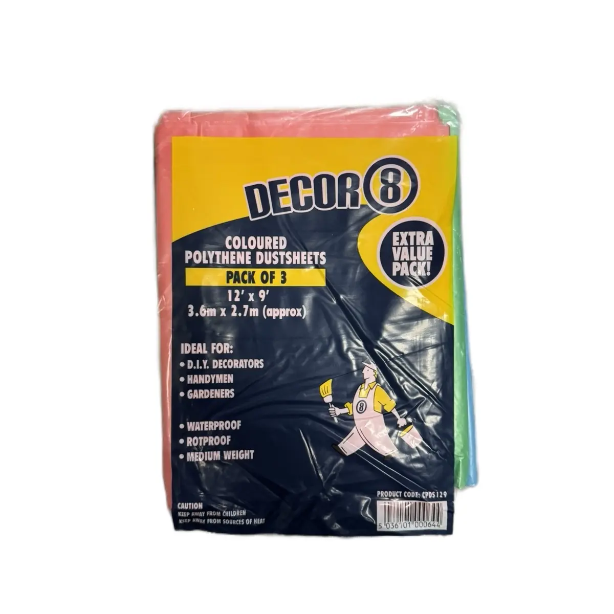 Coloured Polythene Dust sheets (12’ x 9’ - 3.6m x 2.7m Approx)