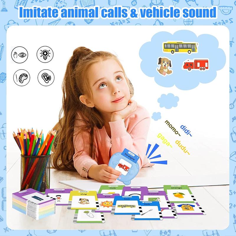 Talking Flash Cards for 2-6 Year Olds, Educational Cognitive Toys with 200 Words, Sensory Toys for Autism and Speech Therapy busy board new born 1 2