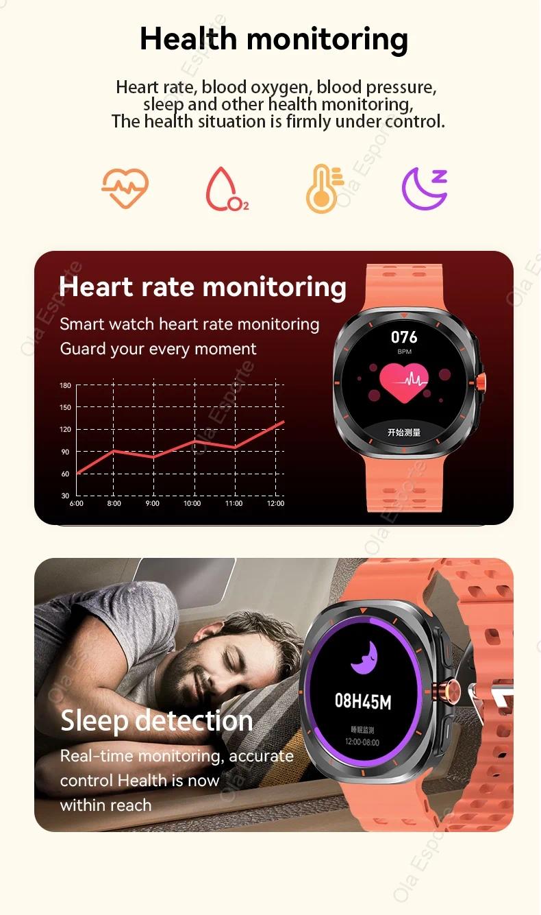 Product Introduction of New Galaxy Watch 7 Ultra Smart Bracelet Men GPS Trackr NFC HD Touch Screen Bluetooth call Health Monitor Smartwatchs For Samsung 33