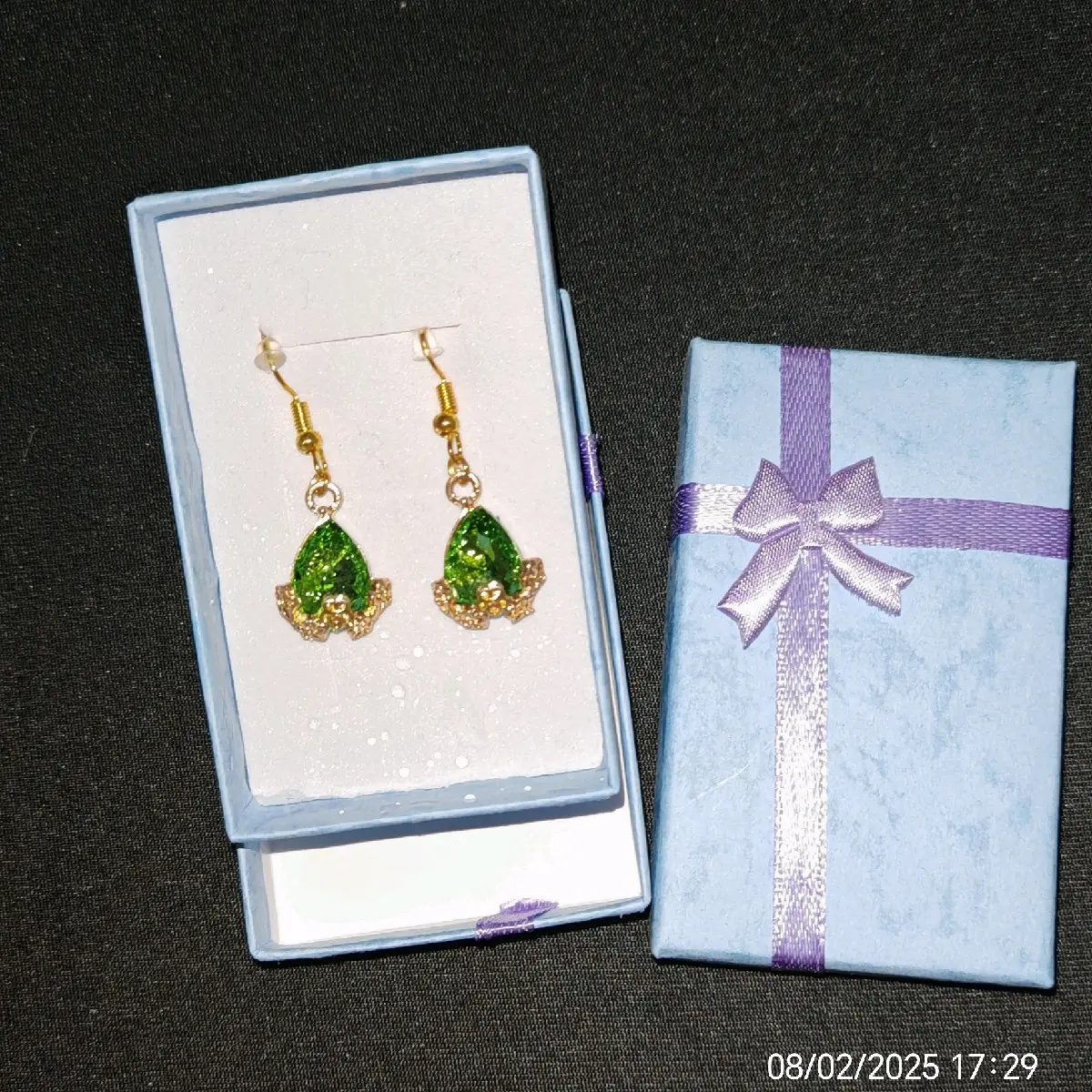 Faceted Crystal Glass Earrings - Fashion Accessory