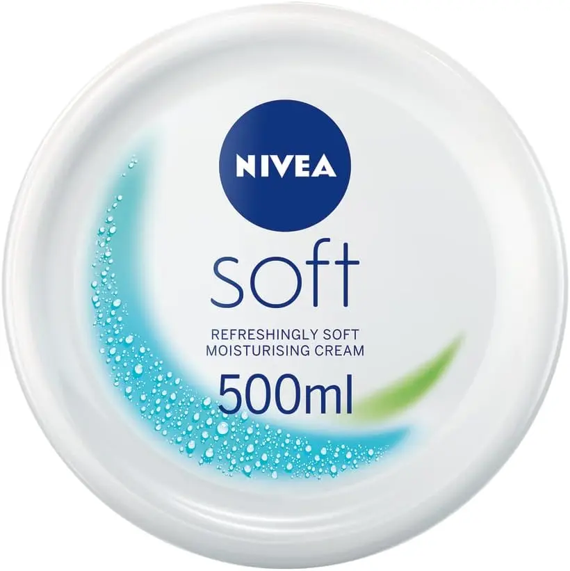 NIVEA Soft Moisturising Cream (500ml), A Moisturising Cream for Face, Body and Hands with Vitamin E and Jojoba Oil, Hand Cream Moisturises Deeply,... Smooth Daily Moisturizer Nourishing Moisture Hydrating Moisturizing Comfort Skin Care
