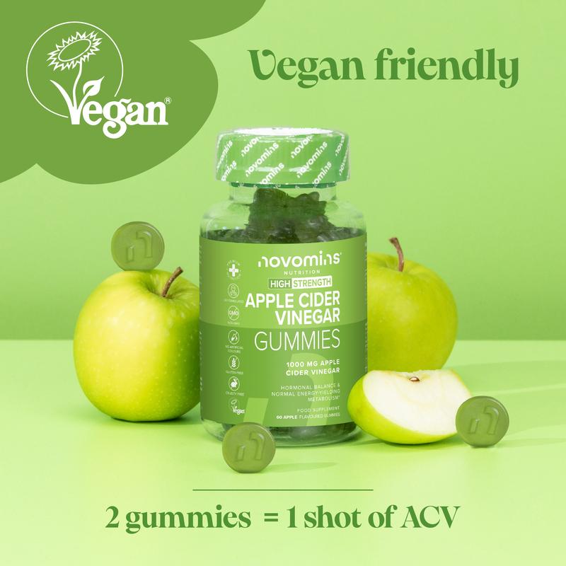 Apple Cider Vinegar Gummies - Infused with Vitamins B6, B12 & D2 - Chewable Supplement for Adults 5