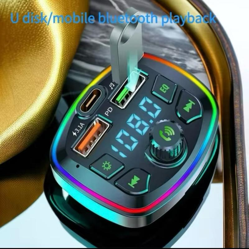 Q7 Bluetooth Car Charger Car FM Transmitter Bluetooth Hands Free Mp3 True 3.1A Dual USB Port PD Charging 1