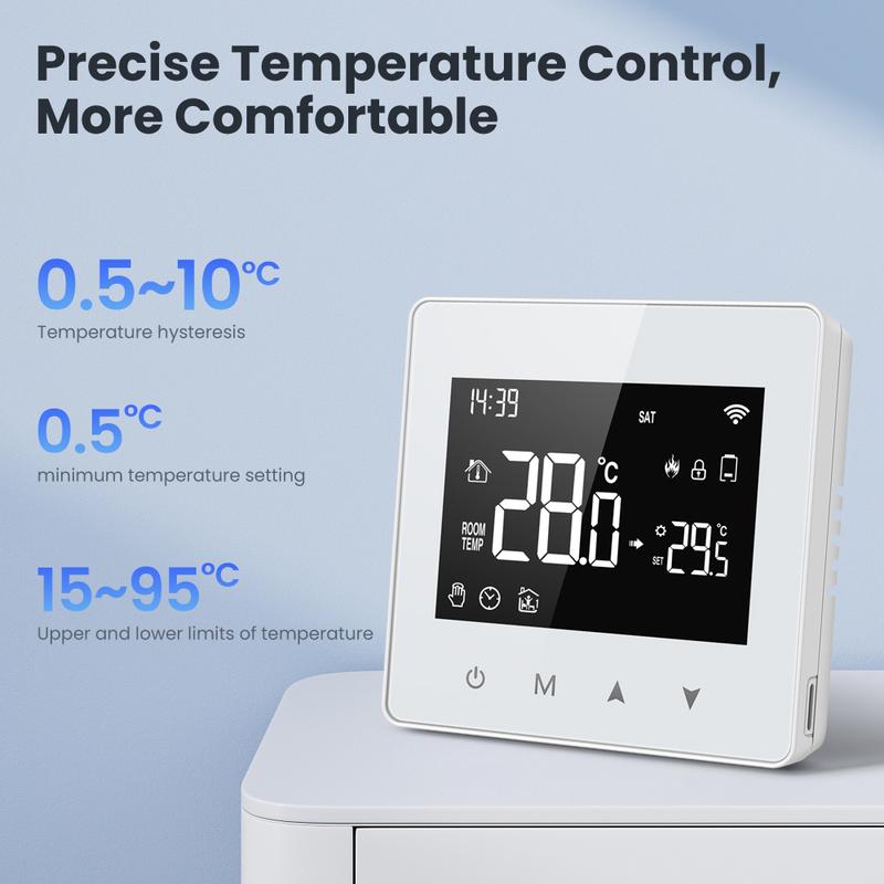 AVATTO Tuya WiFi/ZigBee Smart Thermostat,Low Power Battery Water Gas Boiler Temperature Controller For Alexa Google Home Alice 1