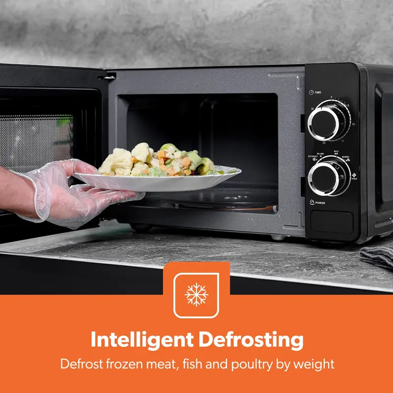 Geepas 20L Black Solo Freestanding Manual Microwave - Perfect for Home Kitchen 2
